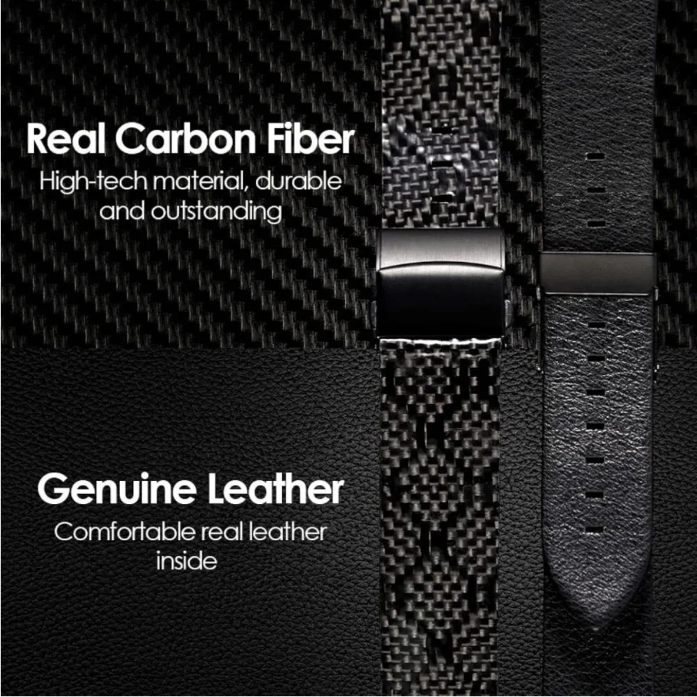 KONAFEI Bands Compatible with Apple Ultra Genuine Leather Carbon Fiber Sport